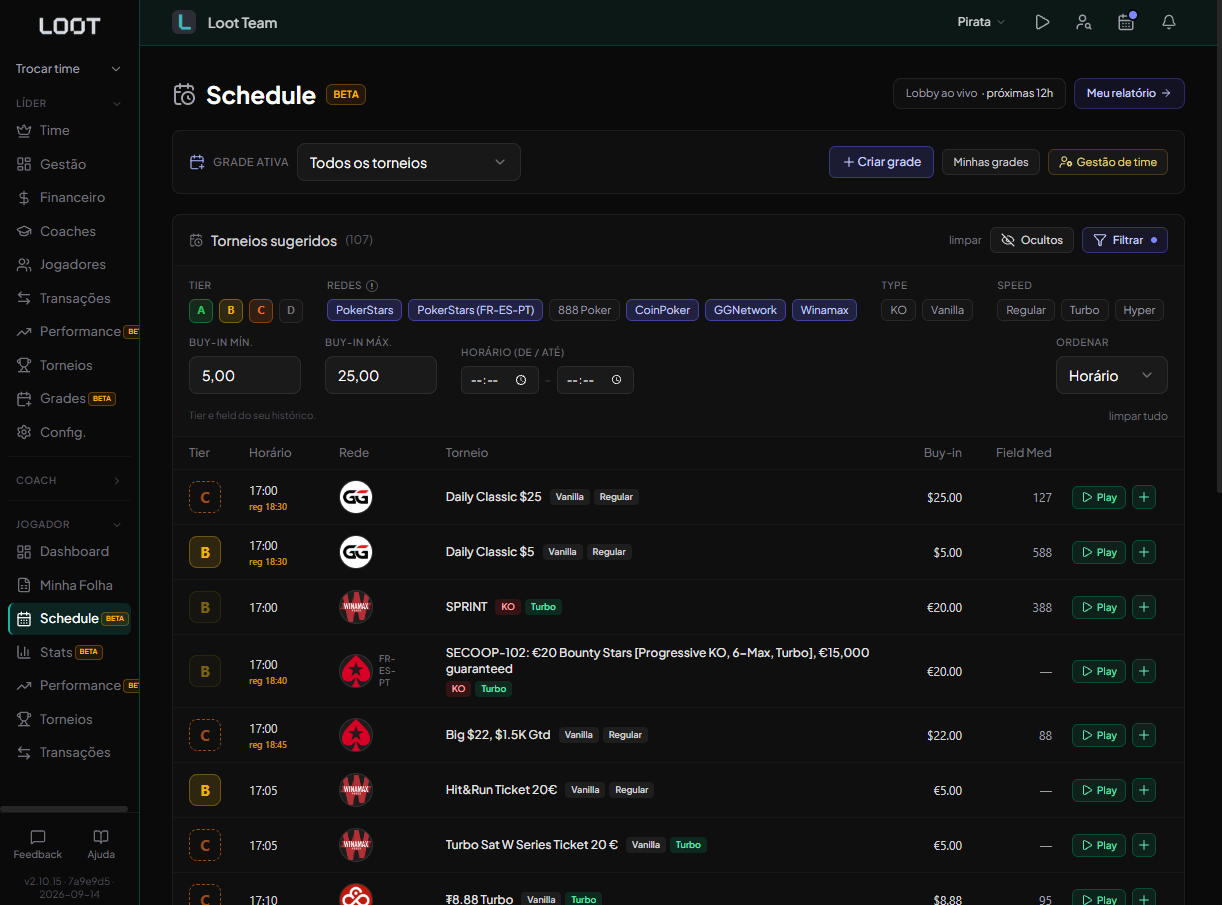 Schedule no Loot